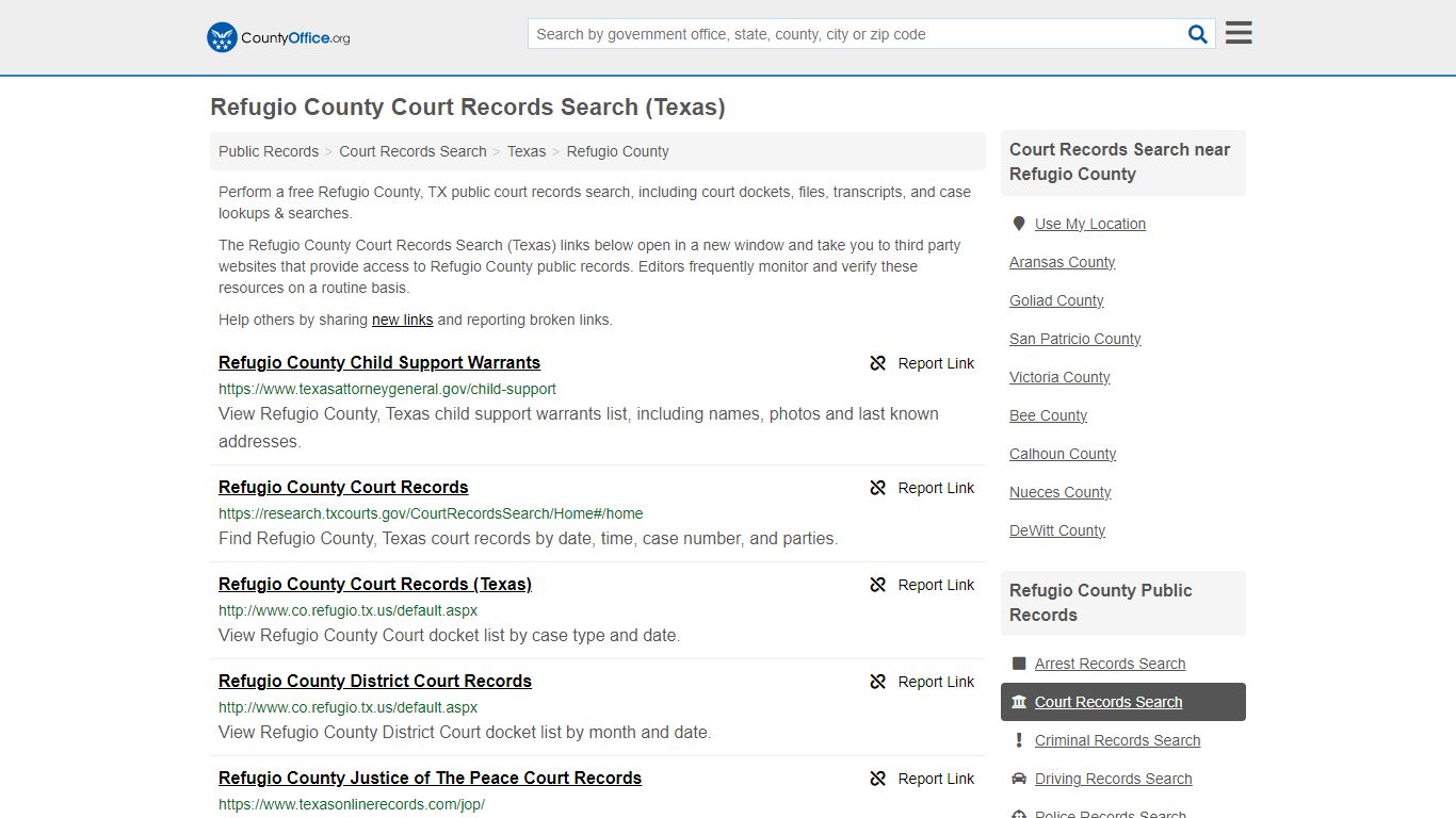 Refugio County Court Records Search (Texas) - County Office