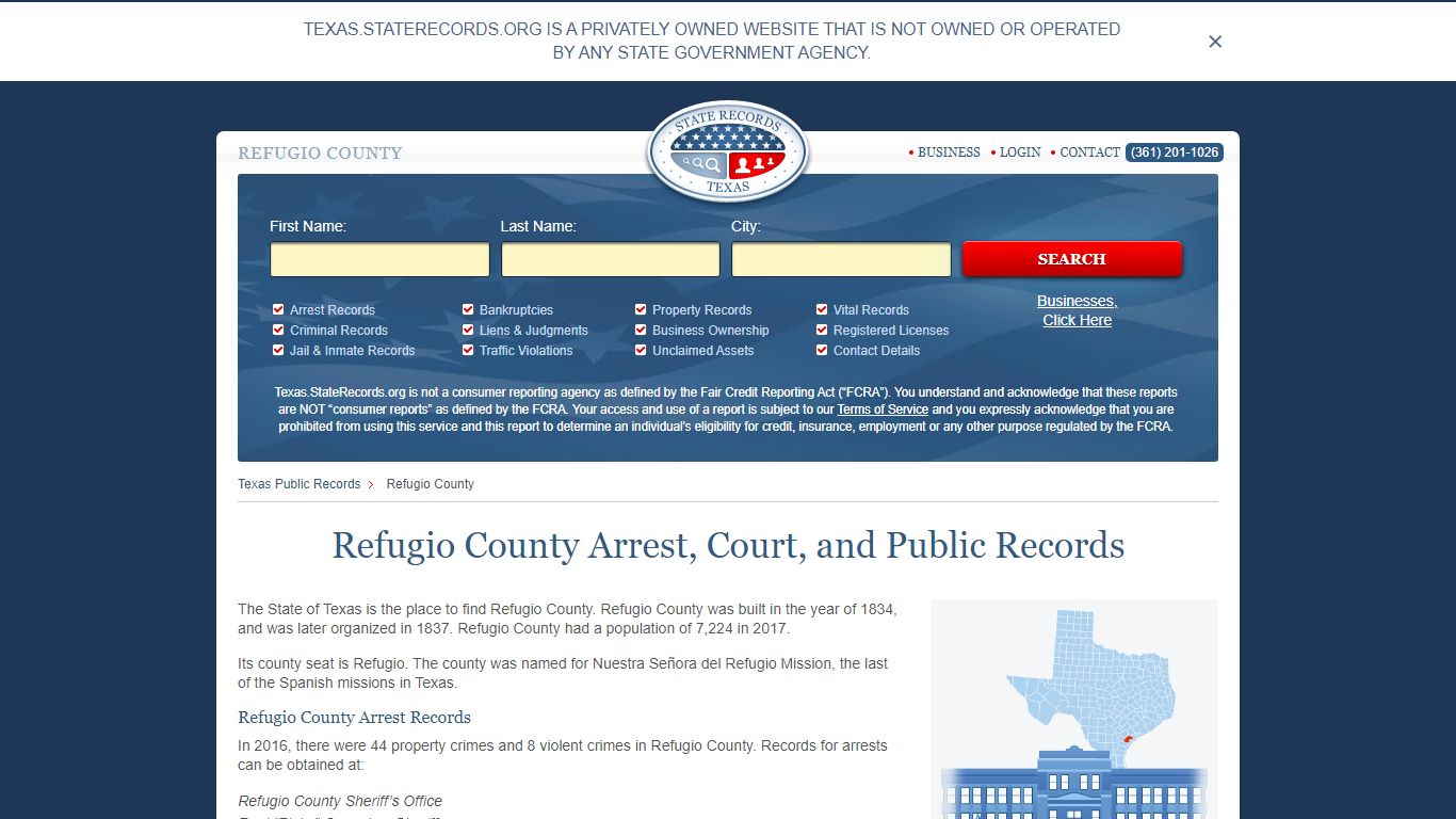 Refugio County Arrest, Court, and Public Records