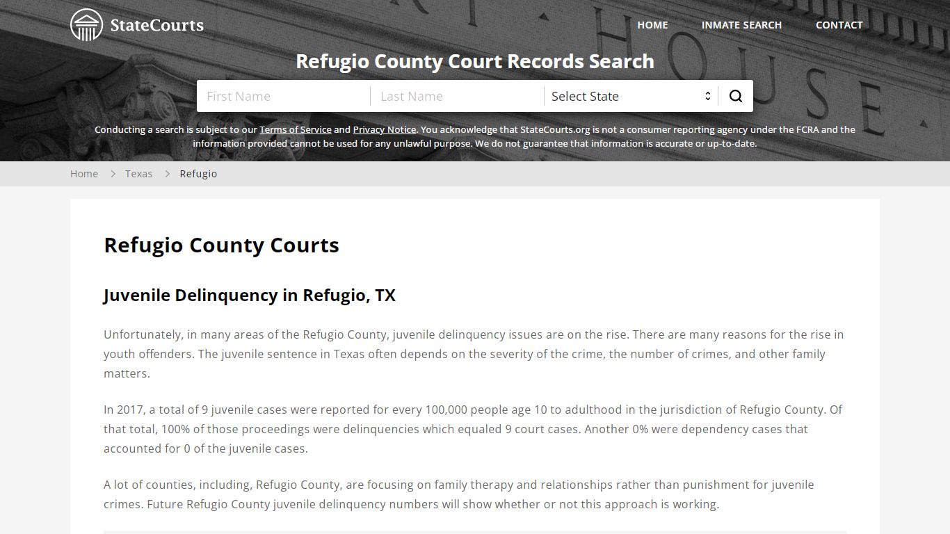 Refugio County, TX Courts - Records & Cases - StateCourts